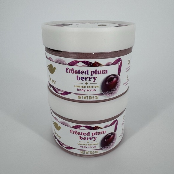 Dove Holiday Treats Body Scrub‎ FROSTED PLUM BERRY Limited Edition 10.5oz Lot 2 - Picture 1 of 4